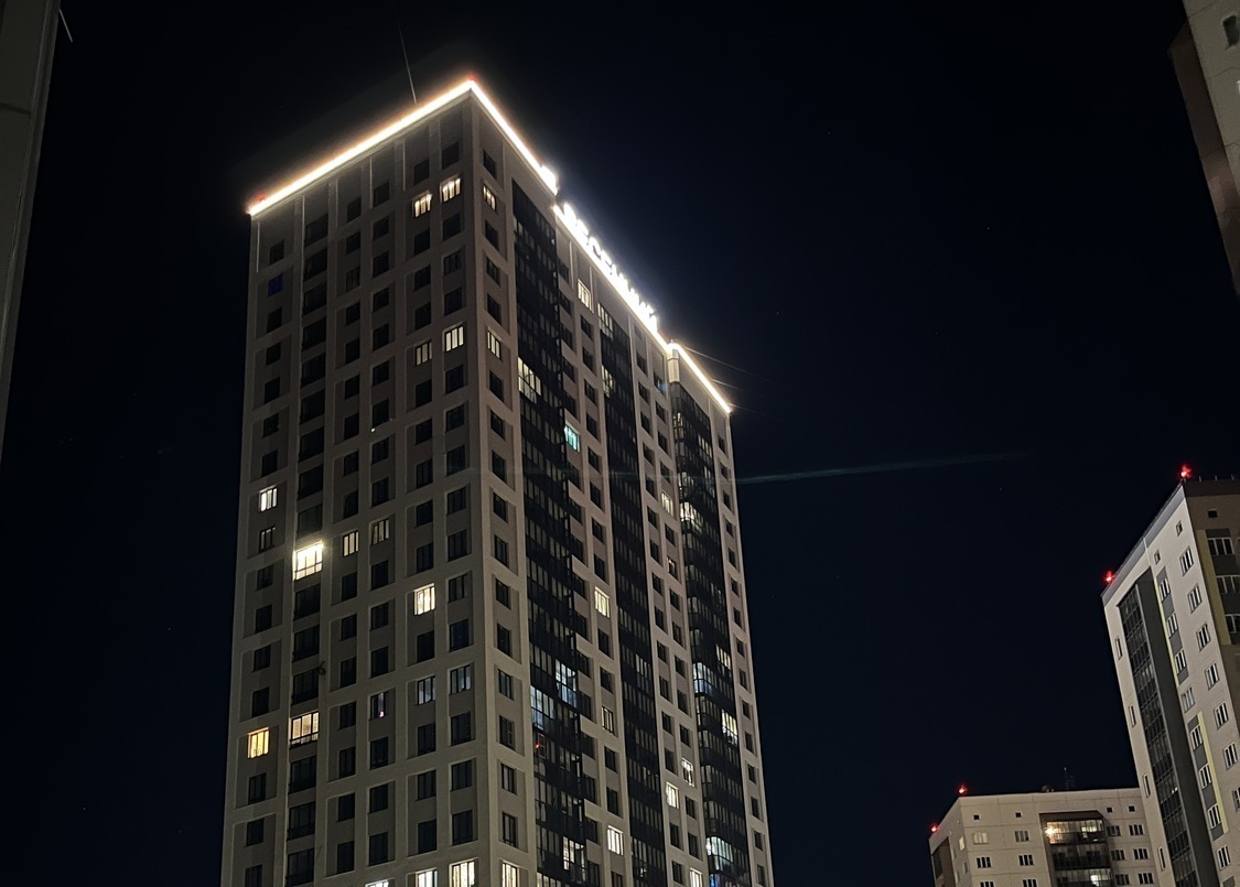 Подсветка жилого комплекса Весенний в Новосибирске